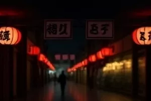 《铁轨上的月亮》横版剧照，黑白画面里延伸向远方的铁轨